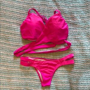 Victoria’s Secret Cross-Wrap Pink Bikini Set 32DDD